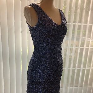 Sapphire Sequined Cocktail Party Dress by Interi